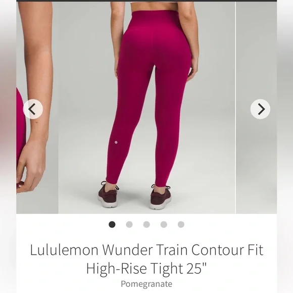 Lululemon Wunder Train Contour Fit 25” Leggings in Pomegranate size 4 - Picture 2 of 11